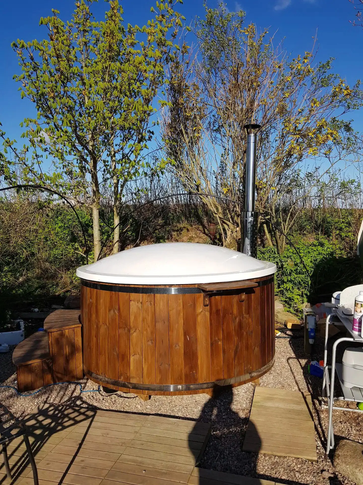 Wood-fired hot tub